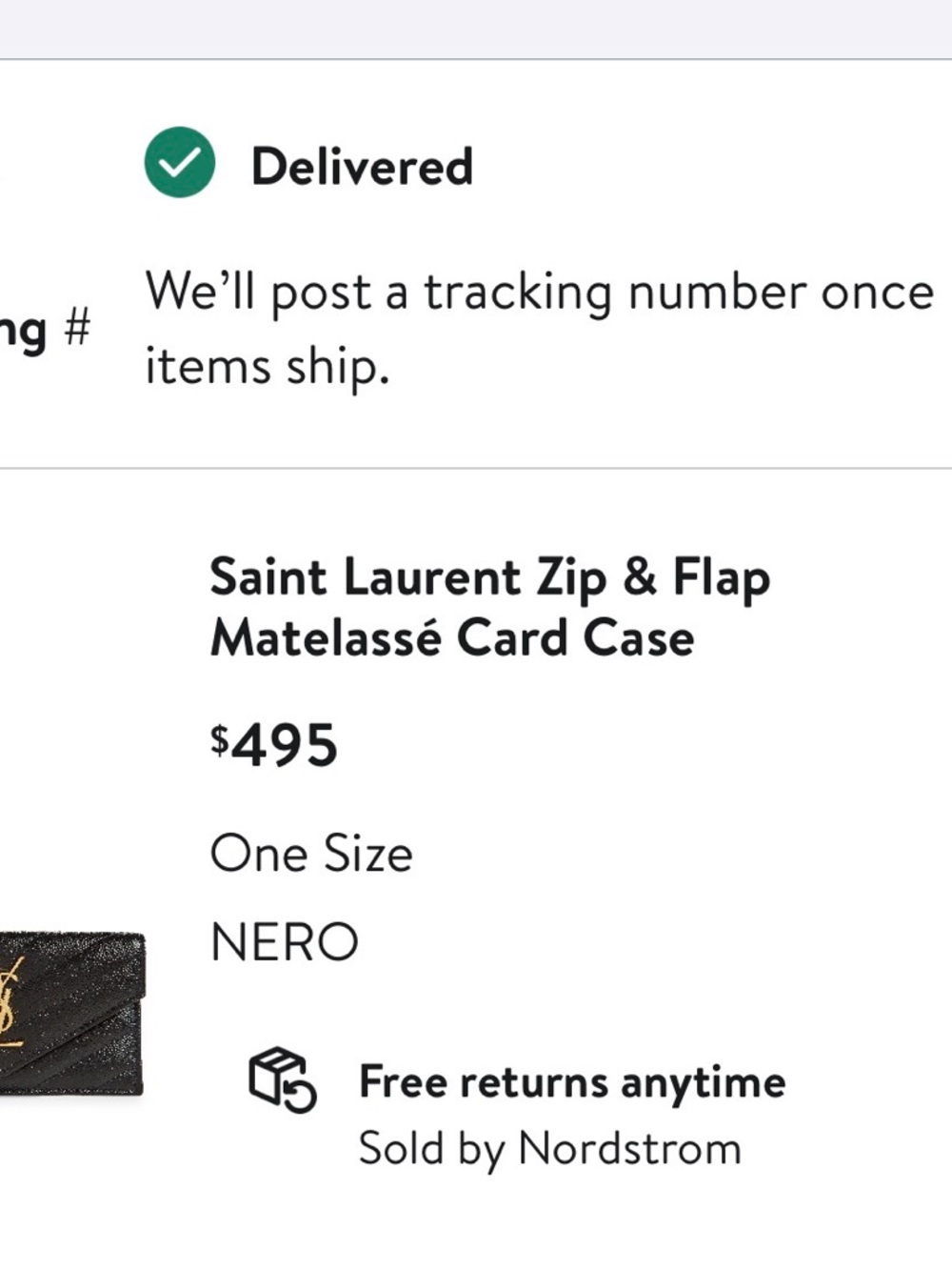 Saint Laurent Black Quilted Leather Wallet with Gold YSL Logo - Picture 5 of 5